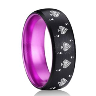 Ace of Spades Ring, Poker Ring, Blackjack Ring, Casino Ring, Joker Ring, Joker Card Suit Ring, Poker Wedding Ring, Black Poker Ring, Card Suit Wedding Band