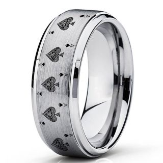 Ace of Spades Ring, Poker Ring, Blackjack Ring, Casino Ring, Joker Ring, Joker Card Suit Ring, Poker Wedding Ring, Silver Poker Ring, Card Suit Wedding Band