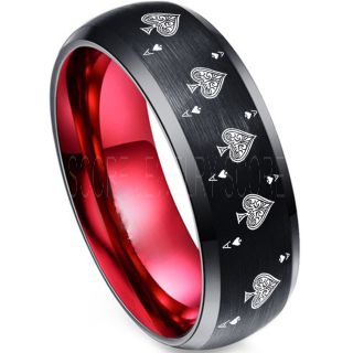 Ace of Spades Ring, Poker Ring, Blackjack Ring, Casino Ring, Joker Ring, Joker Card Suit Ring, Poker Wedding Ring, Black Poker Ring, Card Suit Wedding Band
