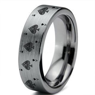 Ace of Spades Ring, Poker Ring, Blackjack Ring, Casino Ring, Joker Ring, Joker Card Suit Ring, Poker Wedding Ring, Silver Poker Ring, Card Suit Wedding Band