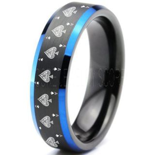 Ace of Spades Ring, Poker Ring, Blackjack Ring, Casino Ring, Joker Ring, Joker Card Suit Ring, Poker Wedding Ring, Black Poker Ring, Card Suit Wedding Band