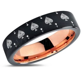 Ace of Spades Ring, Poker Ring, Blackjack Ring, Casino Ring, Joker Ring, Joker Card Suit Ring, Poker Wedding Ring, Black Poker Ring, Card Suit Wedding Band