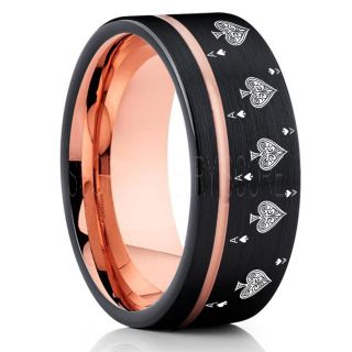 Ace of Spades Ring, Poker Ring, Blackjack Ring, Casino Ring, Joker Ring, Joker Card Suit Ring, Poker Wedding Ring, Black Poker Ring, Card Suit Wedding Band