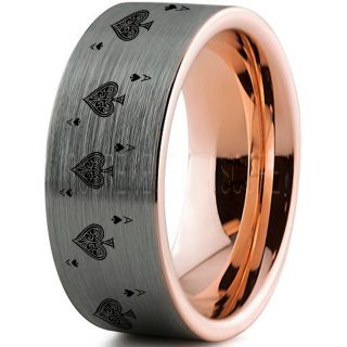 Ace of Spades Ring, Poker Ring, Blackjack Ring, Casino Ring, Joker Ring, Joker Card Suit Ring, Poker Wedding Ring, Silver Poker Ring, Card Suit Wedding Band