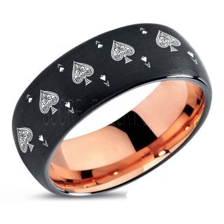 Ace of Spades Ring, Poker Ring, Blackjack Ring, Casino Ring, Joker Ring, Joker Card Suit Ring, Poker Wedding Ring, Black Poker Ring, Card Suit Wedding Band