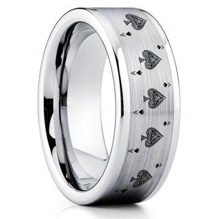 Ace of Spades Ring, Poker Ring, Blackjack Ring, Casino Ring, Joker Ring, Joker Card Suit Ring, Poker Wedding Ring, Silver Poker Ring, Card Suit Wedding Band