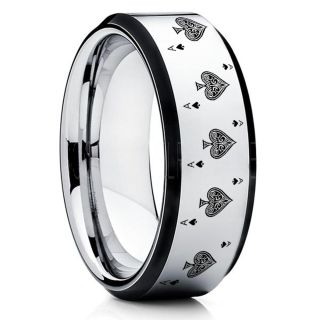 Ace of Spades Ring, Poker Ring, Blackjack Ring, Casino Ring, Joker Ring, Joker Card Suit Ring, Poker Wedding Ring, Silver Poker Ring, Card Suit Wedding Band