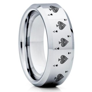 Ace of Spades Ring, Poker Ring, Blackjack Ring, Casino Ring, Joker Ring, Joker Card Suit Ring, Poker Wedding Ring, Silver Poker Ring, Card Suit Wedding Band