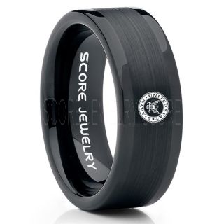 United States Navy Ring, United States Navy Wedding Ring, 8mm Black Tungsten Ring, Black Wedding Band, Black Tungsten Band, Military Ring, United States Navy