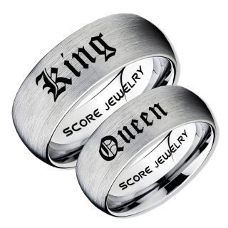 King and Queen Rings, King & Queen Rings, King Queen Wedding Rings, King Queen Wedding Bands, King Ring, Queen Ring, Matching Ring Set, 2 Piece Couple Set Silver Tungsten Rings, King & Queen Rings