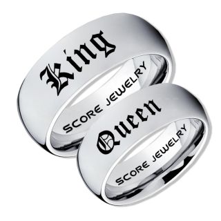King and Queen Rings, King & Queen Rings, King Queen Wedding Rings, King Queen Wedding Bands, King Ring, Queen Ring, Matching Ring Set, 2 Piece Couple Set Silver Tungsten Rings, King & Queen Rings