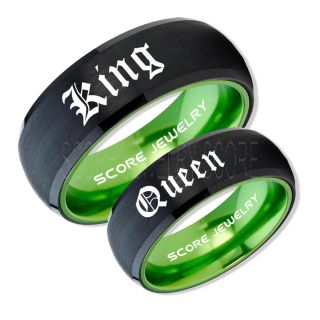 King and Queen Rings, King & Queen Rings, King Queen Wedding Ring, King Queen Wedding Bands, King Ring, Queen Ring, Matching Ring Set, 2 Piece Couple Set Black Tungsten Rings, King & Queen Rings