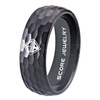 International Trucks Ring, International Engine Ring, Black Tungsten Ring, Black Wedding Band, Black Hammered Tungsten Wedding Ring, Truck Ring, Engine Ring, International Ring