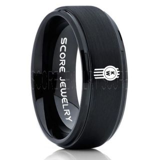 Kenworth Truck Ring, Kenworth  Ring, Black Tungsten Ring, Black Wedding Band, Black Tungsten Wedding Ring, Truck Ring, Engine Ring, Kenworth Wedding Ring
