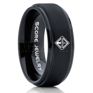 International Trucks Ring, International Engine Ring, Black Tungsten Ring, Black Wedding Band, Black Tungsten Wedding Ring, Truck Ring, Engine Ring, International Ring