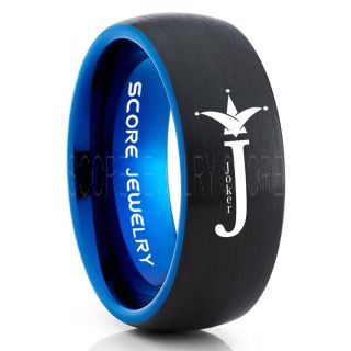 Joker Ring, Joker Card Suit Ring, Joker Wedding Ring, Black Joker Ring, Joker Wedding Band, Black Tungsten Ring, Black Tungsten Band, Black Wedding Ring
