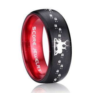 Buck and Doe Ring, Buck and Doe Wedding Ring, Black Tungsten Ring, Black Wedding Band, Buck and Doe Wedding Band, Buck and Doe Band, Hunting Wedding Band