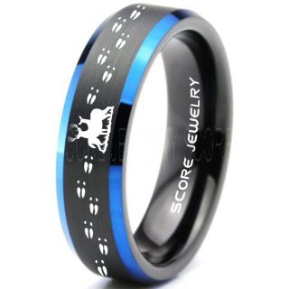 Buck and Doe Ring, Buck and Doe Wedding Ring, Black Tungsten Ring, Black Wedding Band, Buck and Doe Wedding Band, Buck and Doe Band, Hunting Wedding Band