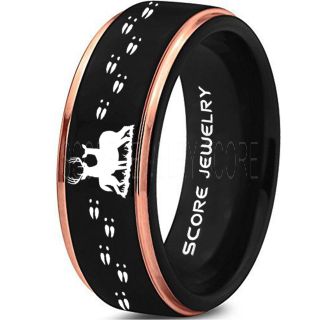 Buck and Doe Ring, Buck and Doe Wedding Ring, Black Tungsten Ring, Black Wedding Band, Buck and Doe Wedding Band, Buck and Doe Band, Hunting Wedding Band