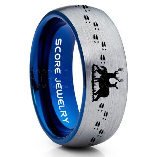 Buck and Doe Ring, Buck and Doe Wedding Ring, Silver Tungsten Ring, Silver Wedding Band, Buck and Doe Wedding Band, Buck and Doe Band, Hunting Wedding Band