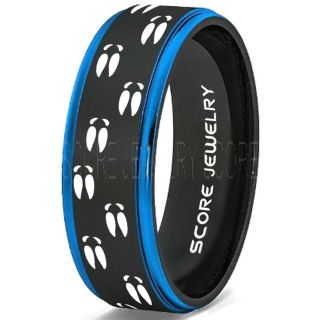 Deer Hunting Ring, Deer Hunting Wedding Ring, Deer Wedding Band, Deer Tracks Ring, Deer Tracks Black Tungsten Ring, Black Wedding Band, Hunting Ring, Outdoorsman Wedding Band