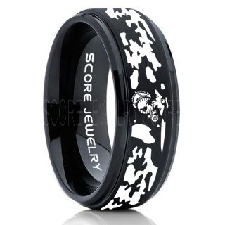 United States Marine Corps Ring, Camo Ring, Camouflage Ring, Military Ring, Black Marines Ring, Black Wedding Band, Black Wedding Ring, Military Wedding Band, Army Wedding Ring
