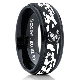 United States Marine Corps Ring, Camo Ring, Camouflage Ring, Military Ring, Black Marines Ring, Black Wedding Band, Black Wedding Ring, Military Wedding Band, Army Wedding Ring