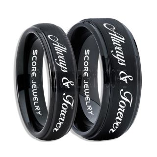 Always and Forever Rings, Always and Forever Wedding Rings, Always and Forever Wedding Bands, Always and Forever Jewelry, Black Tungsten Wedding Ring, Black Tungsten Rings