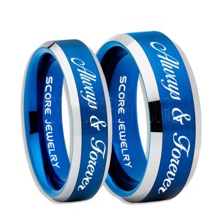 Always and Forever Rings, Always and Forever Wedding Rings, Always and Forever Wedding Bands, Always and Forever Jewelry, Blue Tungsten Wedding Ring, Blue Tungsten Rings