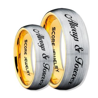Always and Forever Rings, Always and Forever Wedding Rings, Always and Forever Wedding Bands, Always and Forever Jewelry, Silver Tungsten Wedding Ring, Silver Tungsten Rings