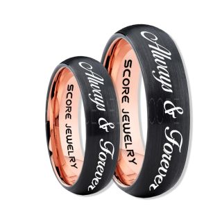 Always and Forever Rings, Always and Forever Wedding Rings, Always and Forever Wedding Bands, Always and Forever Jewelry, Black Tungsten Wedding Ring, Black Tungsten Rings