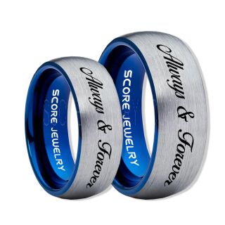 Always and Forever Rings, Always and Forever Wedding Rings, Always and Forever Wedding Bands, Always and Forever Jewelry, Silver Tungsten Wedding Ring, Silver Tungsten Rings