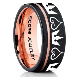 Kingdom Hearts Ring, Kingdom Hearts Jewelry, Kingdom Hearts Wedding Ring, Kingdom Hearts Wedding Band, Kingdom Hearts Black Ring, Black Tungsten Wedding Band
