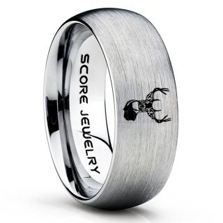 Deer Ring, Deer Wedding Ring, Deer Wedding Band, Deer Tracks Ring, Deer Tracks Silver Tungsten Ring, Silver Wedding Band, Hunting Ring, Outdoorsman Wedding Band