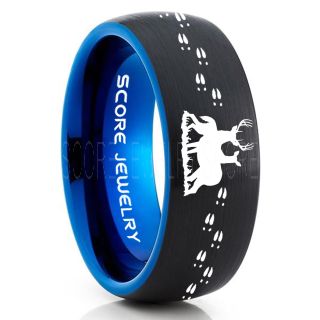 Buck and Doe Ring, Buck and Doe Wedding Ring, Black Tungsten Ring, Black Wedding Band, Buck and Doe Wedding Band, Buck and Doe Band, Hunting Wedding Band