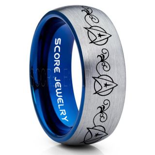 Star Trek Ring, Star Trek Jewelry, Star Trek Wedding Band, Star Trek Wedding Ring, 8mm Silver Tungsten Ring, Silver Tungsten Wedding Band
