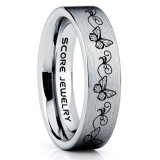 Butterfly Ring, Monarch Butterfly Ring, Butterfly Jewelry, Monarch Butterfly Jewelry, Monarch Butterfly Wedding Band, Animal Lover Ring, Nature Lover Ring, Silver Tungsten Ring, Silver Wedding Band