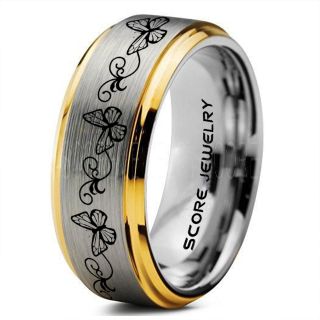 Butterfly Ring, Monarch Butterfly Ring, Butterfly Jewelry, Monarch Butterfly Jewelry, Monarch Butterfly Wedding Band, Animal Lover Ring, Nature Lover Ring, Silver Tungsten Ring, Silver Wedding Band