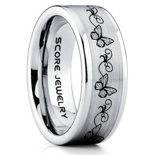 Butterfly Ring, Monarch Butterfly Ring, Butterfly Jewelry, Monarch Butterfly Jewelry, Monarch Butterfly Wedding Band, Animal Lover Ring, Nature Lover Ring, Silver Tungsten Ring, Silver Wedding Band