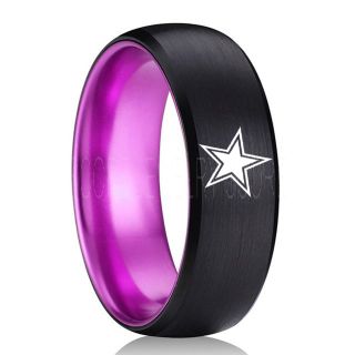 Texas Ring, Texas Football Ring, Dallas Ring, Football Ring, Black Tungsten Ring, Black Tungsten Wedding Ring, Black Wedding Ring, Dallas Football Ring, Dallas Football Wedding Ring