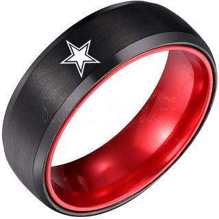 Texas Ring, Texas Football Ring, Dallas Ring, Football Ring, Black Tungsten Ring, Black Tungsten Wedding Ring, Black Wedding Ring, Dallas Football Ring, Dallas Football Wedding Ring