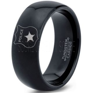 Police Ring, Policeman Ring, Policeman Badge Ring, Badge Ring, Policeman Jewelry, Law Enforcement Ring, Law Enforcement Jewelry, Black Tungsten Ring, Police Force ring, Black Wedding Band