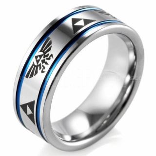 Legend of Zelda Ring, Zelda Triforce Ring, Silver Zelda Wedding Ring, Silver Tungsten Zelda Wedding Band, Silver Tungsten Ring, Silver Wedding Band, Gamer Ring