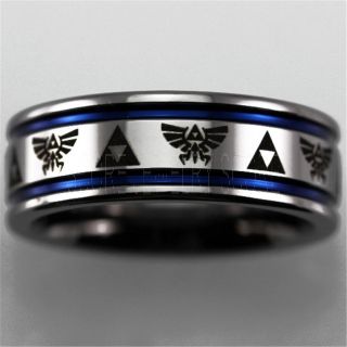 Legend of Zelda Ring, Zelda Triforce Ring, Silver Zelda Wedding Ring, Silver Tungsten Zelda Wedding Band, Silver Tungsten Ring, Silver Wedding Band, Gamer Ring