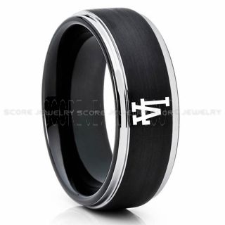 Dodgers Ring, Black Dodgers Ring, Baseball Wedding Ring, Baseball Ring, Black Wedding Ring, Baseball Wedding Band, Baseball Jewelry