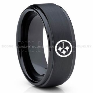 Steelers Ring, Steelers Wedding Ring, Steelers Wedding Band, Football Wedding Band, Football Jewelry