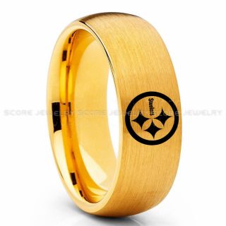 Steelers Ring, Steelers Wedding Ring, Steelers Wedding Band, Football Wedding Band, Football Jewelry