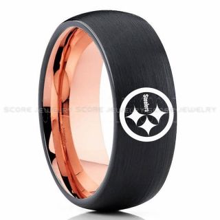 Steelers Ring, Steelers Wedding Ring, Steelers Wedding Band, Football Wedding Band, Football Jewelry