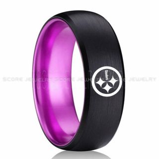 Steelers Ring, Steelers Wedding Ring, Steelers Wedding Band, Football Wedding Band, Football Jewelry