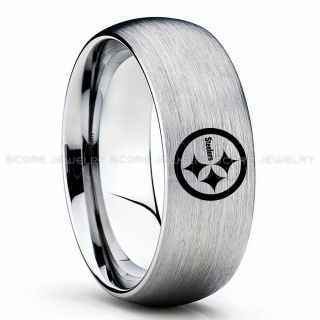 Steelers Ring, Steelers Wedding Ring, Steelers Wedding Band, Football Wedding Band, Football Jewelry